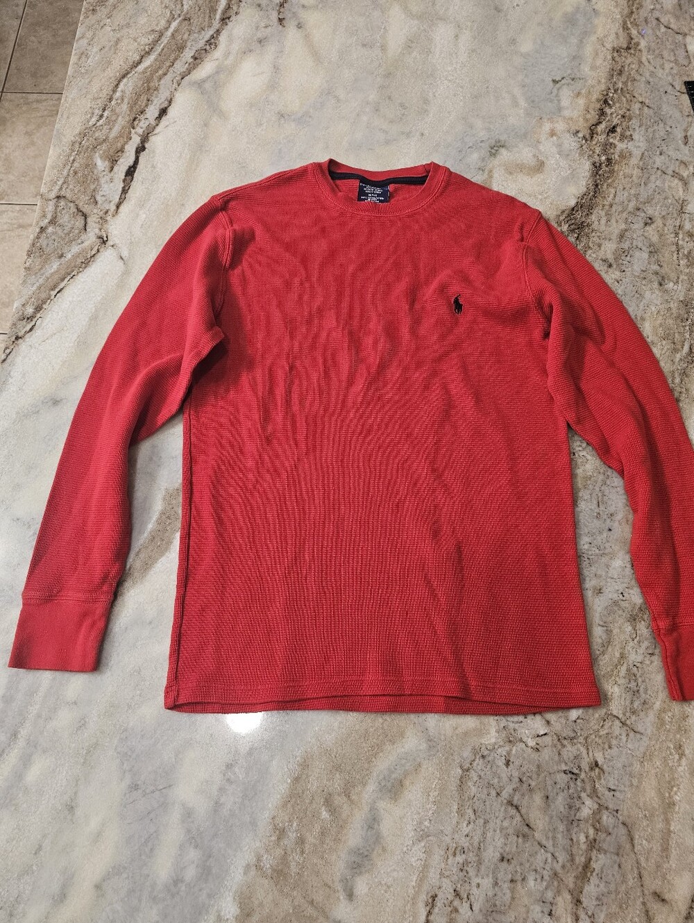 Polo Ralph Lauren Thermal Shirt Red Long Sleeve Pony Logo Men's Medium